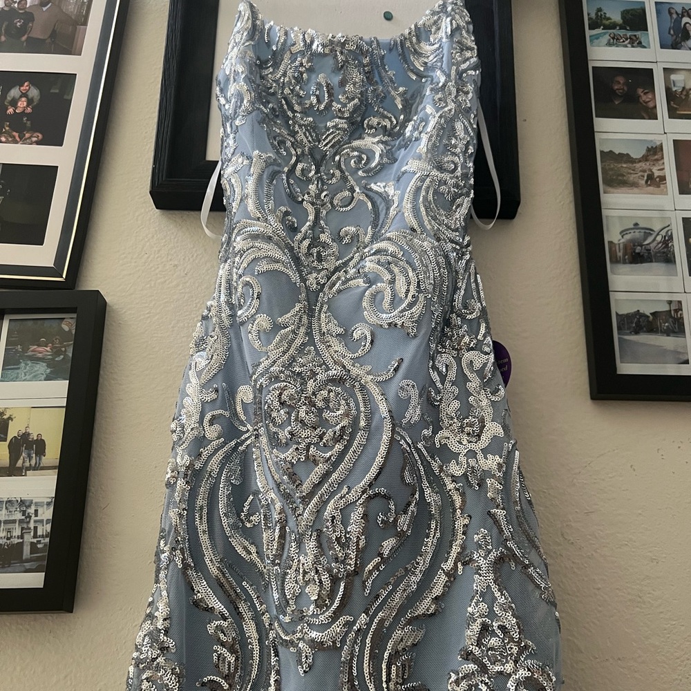 Windsor blue sequin dress prom event party